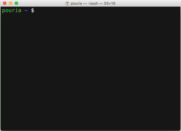Terminal window on a Mac